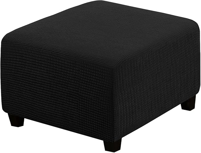 Square Slipcovers Jacquard Ottoman Cover