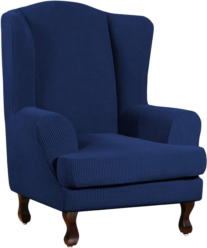 Jacquard Wing Chair Cover Seat Slipcover