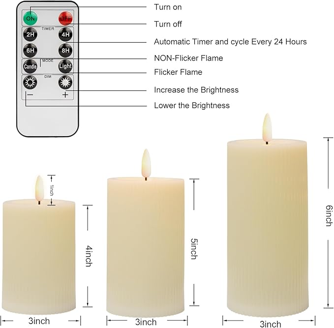 Magic Clear Glass Flameless LED Pillar Candle