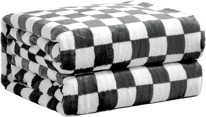 Checkered Flannel Fleece Throw Blanket