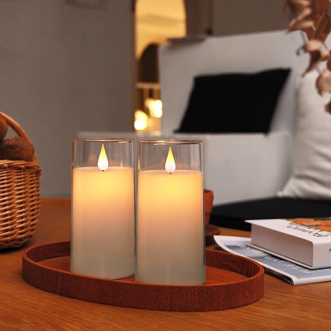 Magic Clear Glass Flameless LED Pillar Candle