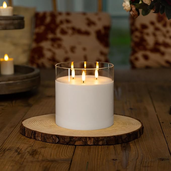 Magic Clear Glass Flameless LED Pillar Candle