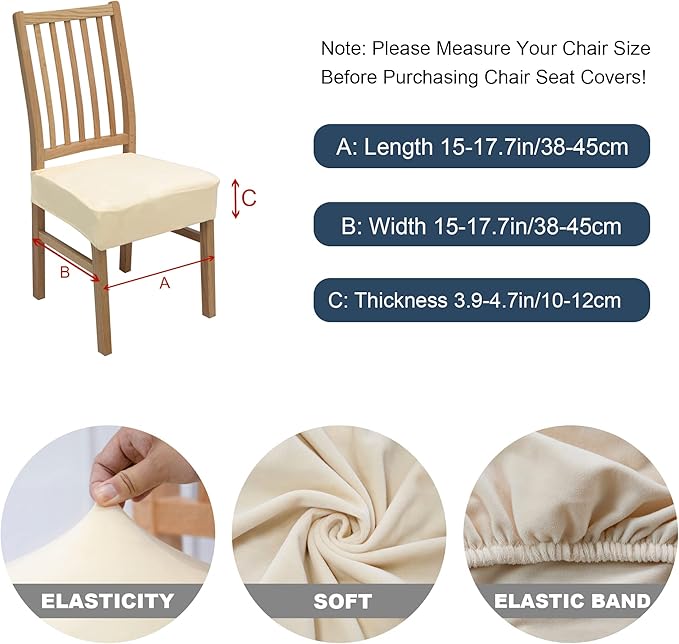 Velvet Slipcover Chair Seat Cover