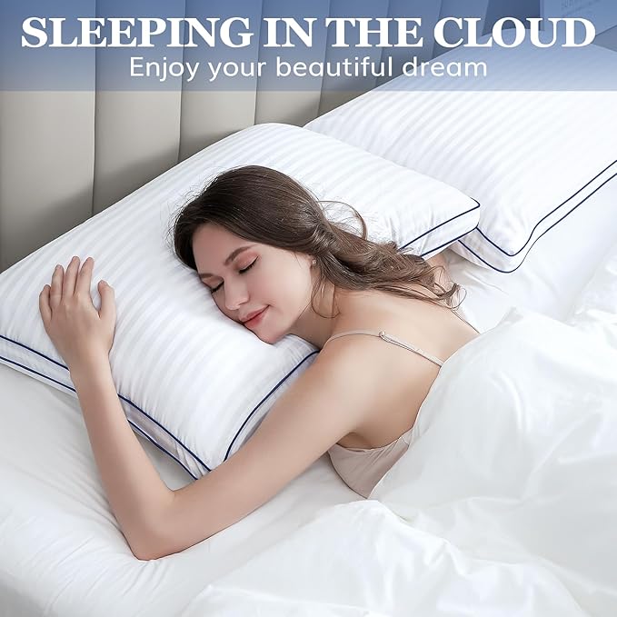 Cooling Luxury Stripe Premium Bed Sleeping Pillows