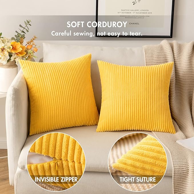 2 Boho Striped Throw Pillow Cushion Cover Case