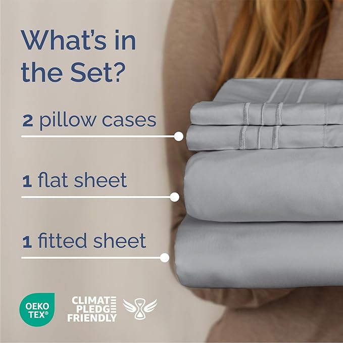 Wrinkle Free Fitted Bedding Sheet Set