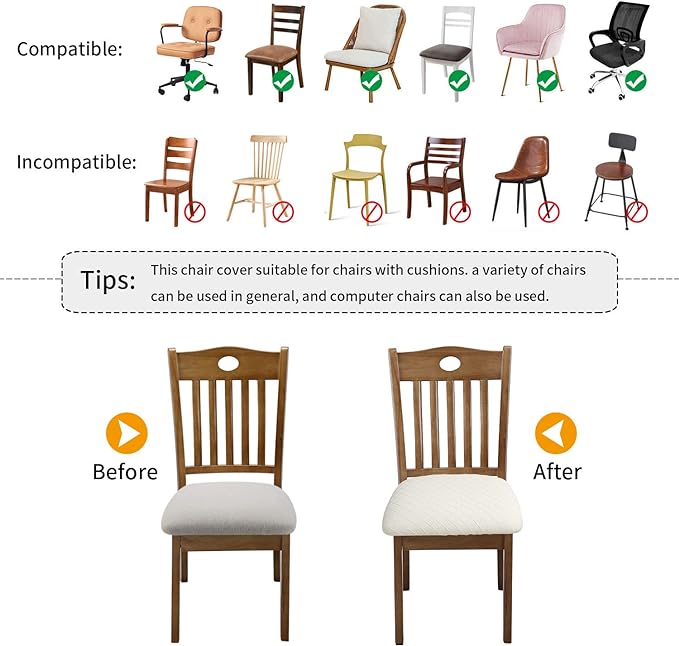 Jacquard Slipcover Chair Seat Cover