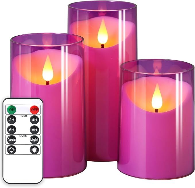 Magic Clear Glass Flameless LED Pillar Candle