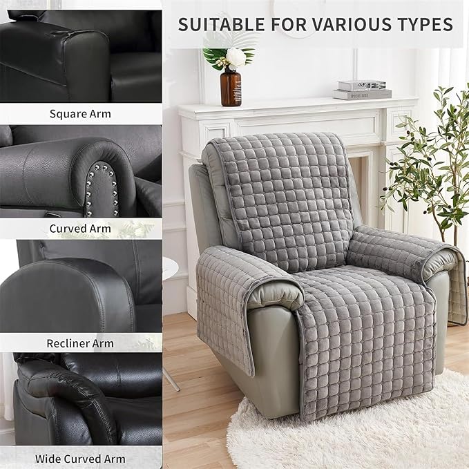 Non-Slip Fuzzy Fluffy Slipcover Lazy Boy Chair Cover
