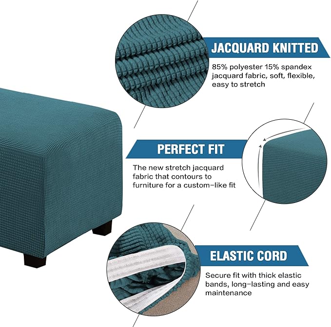 Square Slipcovers Jacquard Ottoman Cover