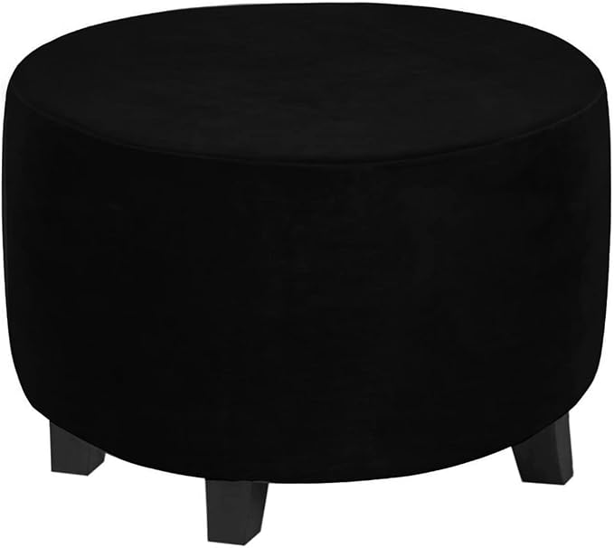 Round Slipcovers Velvet Ottoman Cover