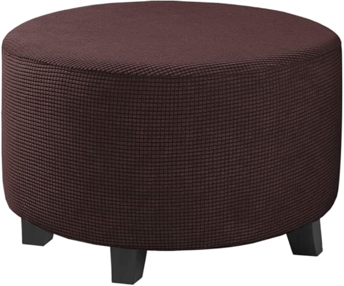 Round Slipcovers Jacquard Ottoman Cover