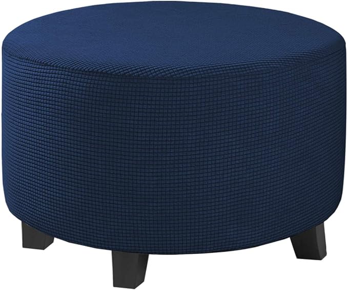 Round Slipcovers Jacquard Ottoman Cover
