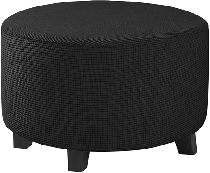 Round Slipcovers Jacquard Ottoman Cover