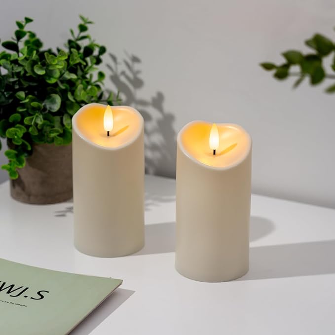 Magic Clear Glass Flameless LED Pillar Candle