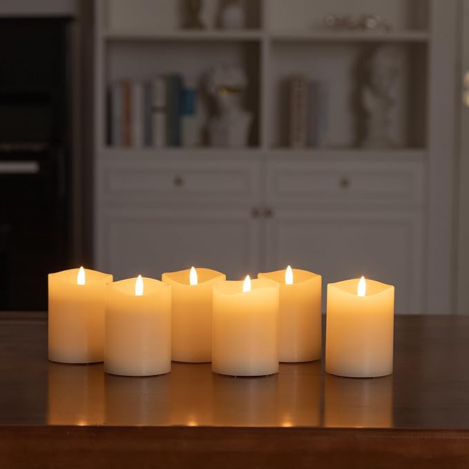 Magic Clear Glass Flameless LED Pillar Candle