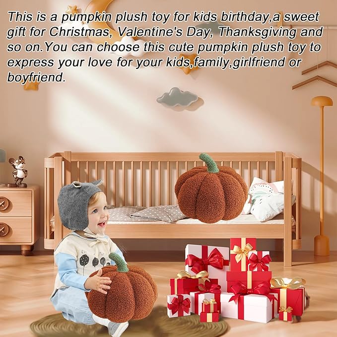 Stuffed Fluffy Plush Pumpkin Throw Decor Pillows