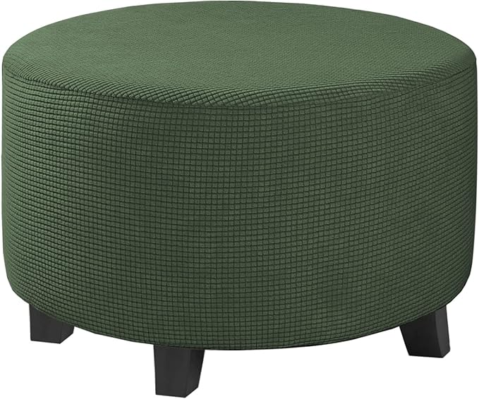 Round Slipcovers Jacquard Ottoman Cover
