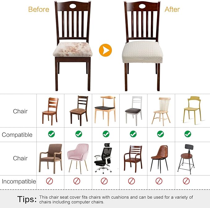 Jacquard Slipcover Chair Seat Cover