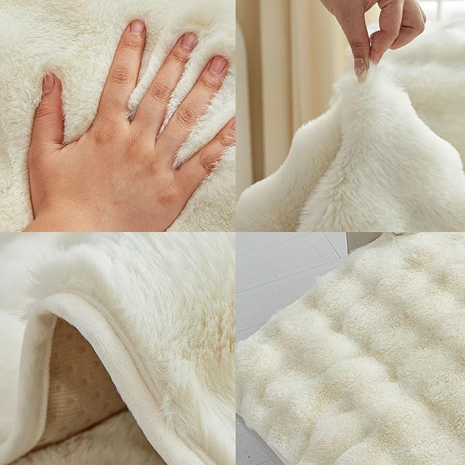 Non-Slip Plush Rabbit Slipcover Lazy Boy Chair Recliner Armrest Cover