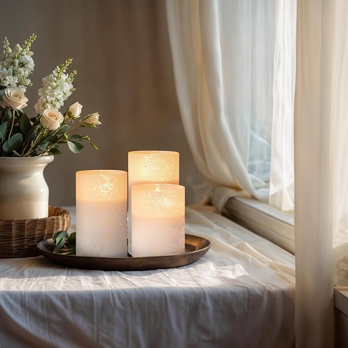Magic Clear Glass Flameless LED Pillar Candle