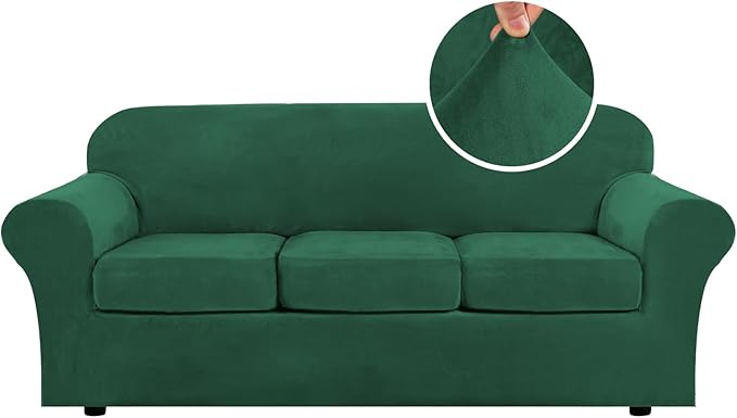 Velvet Cushion Sofa Seat Slipcover