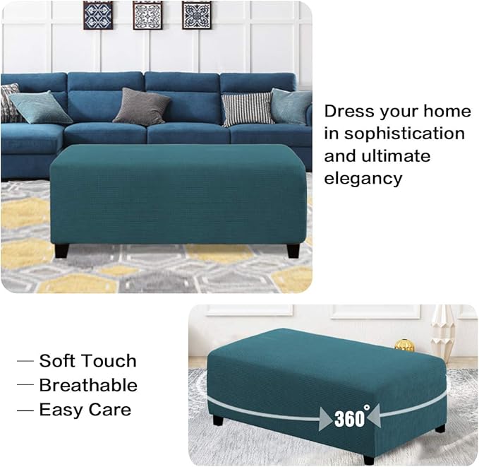 Square Slipcovers Jacquard Ottoman Cover