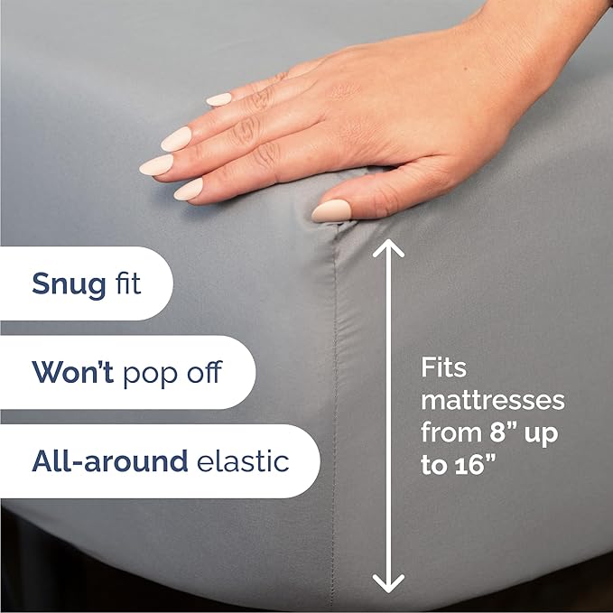 Wrinkle Free Fitted Bedding Sheet Set