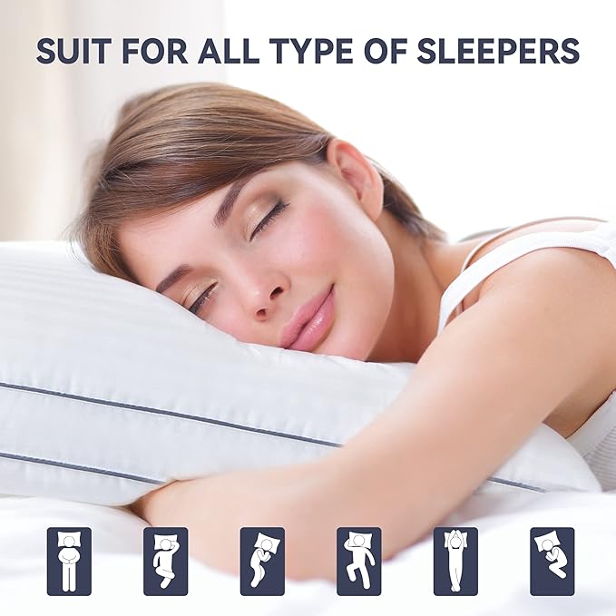 Cooling Luxury Stripe Premium Bed Sleeping Pillows