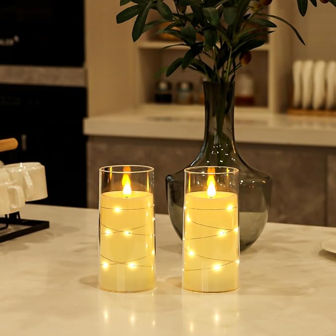 Magic Clear Glass Flameless LED Pillar Candle
