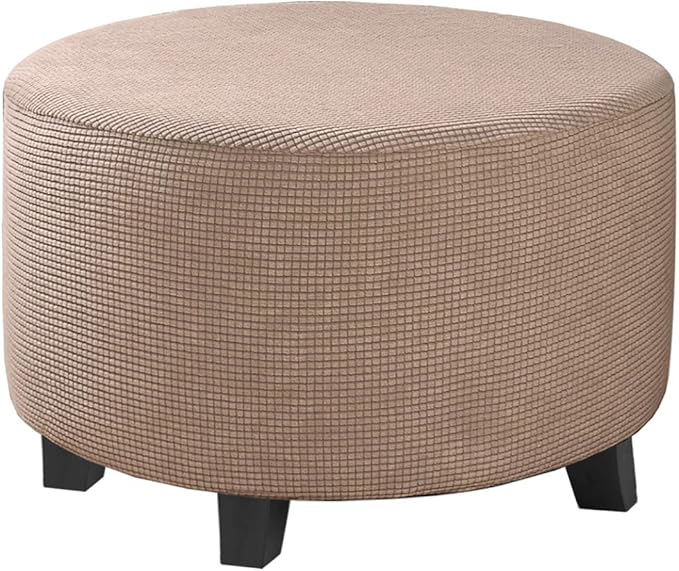 Round Slipcovers Jacquard Ottoman Cover