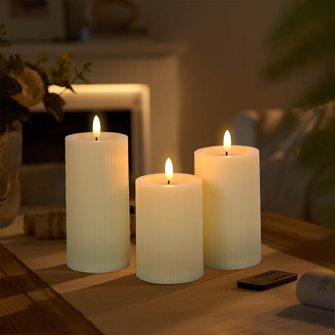 Magic Clear Glass Flameless LED Pillar Candle
