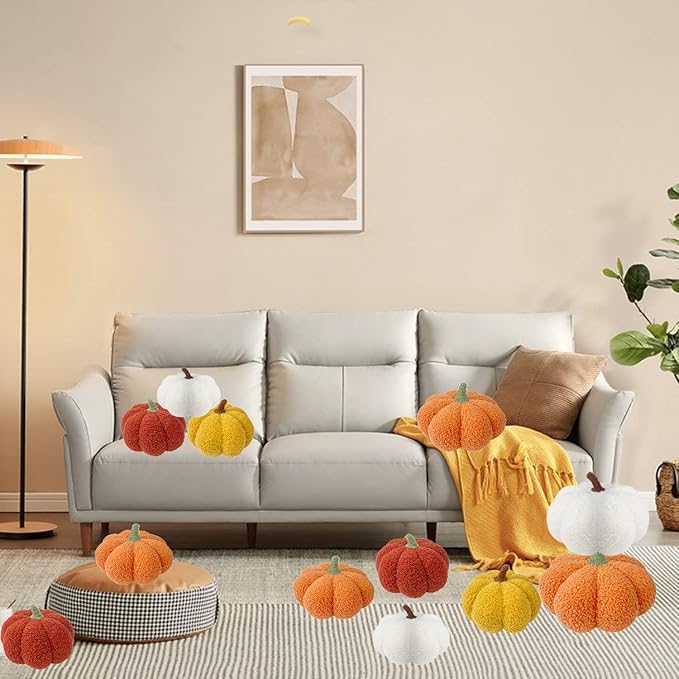 Stuffed Fluffy Plush Pumpkin Throw Decor Pillows