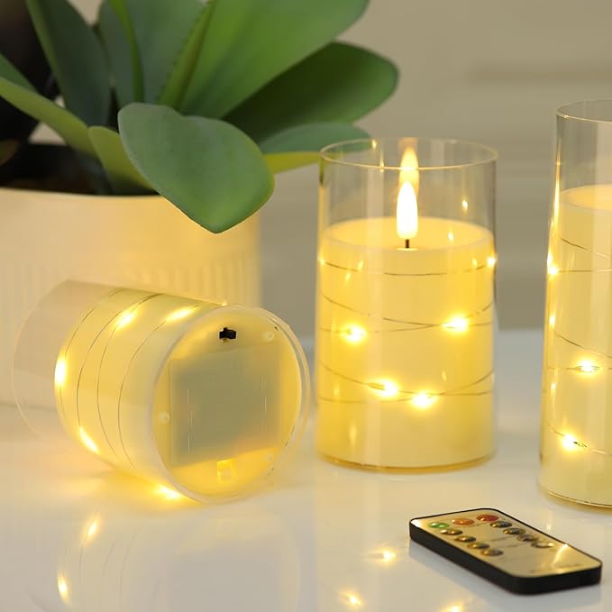 Magic Clear Glass Flameless LED Pillar