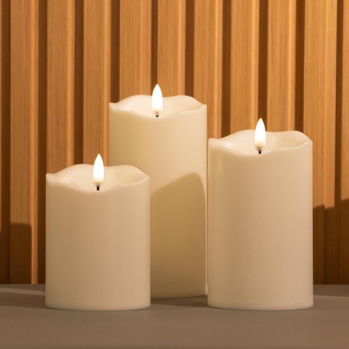 Magic Clear Glass Flameless LED Pillar Candle