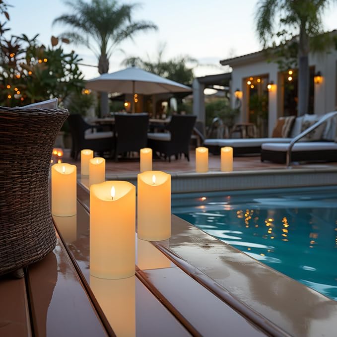 Magic Clear Glass Flameless LED Pillar Candle
