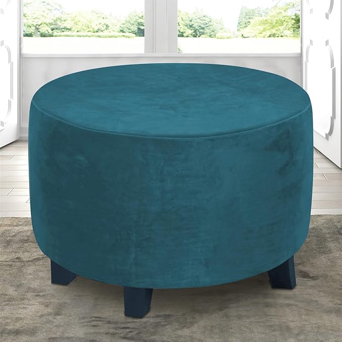 Round Slipcovers Velvet Ottoman Cover