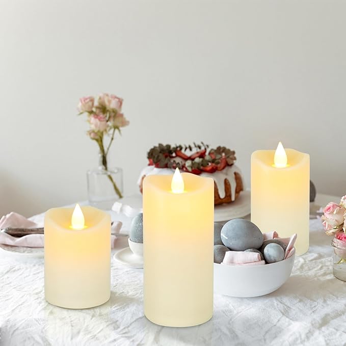 Magic Clear Glass Flameless LED Pillar Candle