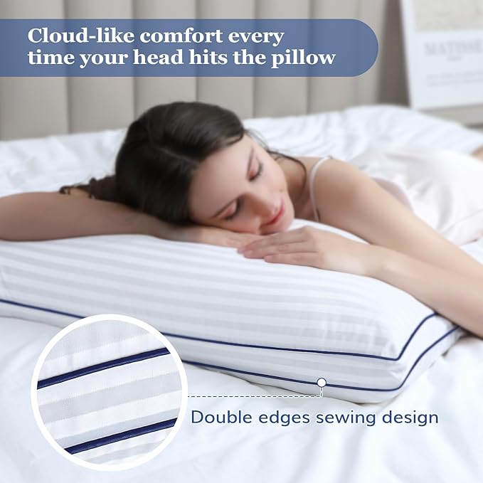 Cooling Luxury Stripe Premium Bed Sleeping Pillows