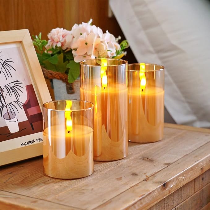 Magic Clear Glass Flameless LED Pillar Candle