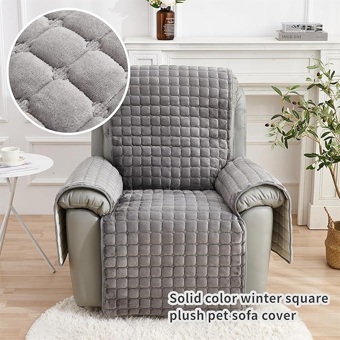 Non-Slip Fuzzy Fluffy Slipcover Lazy Boy Chair Cover