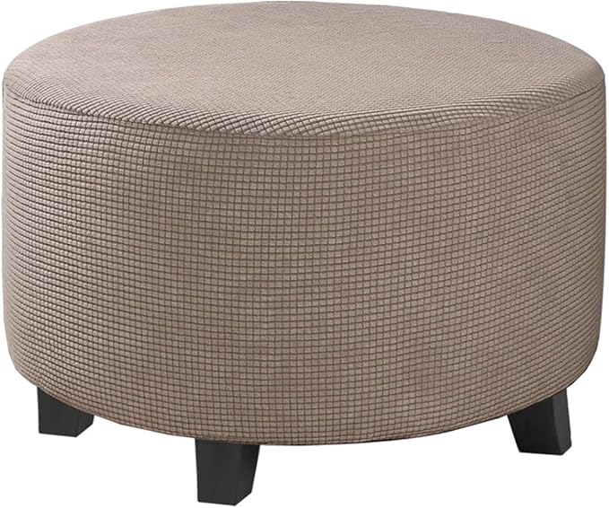 Round Slipcovers Jacquard Ottoman Cover