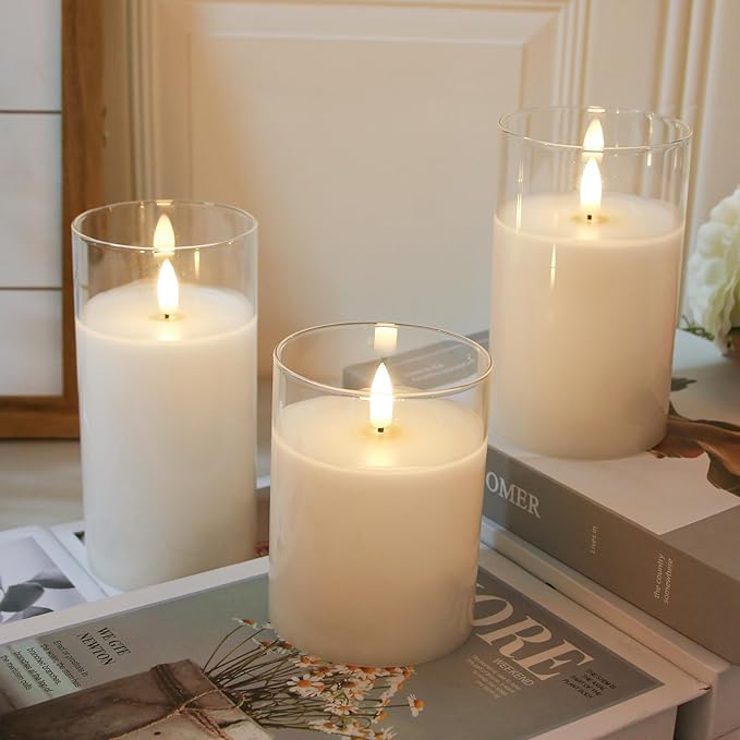 Magic Clear Glass Flameless LED Pillar Candle