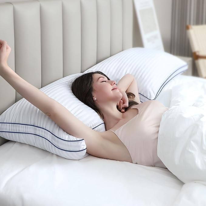 Cooling Luxury Stripe Premium Bed Sleeping Pillows