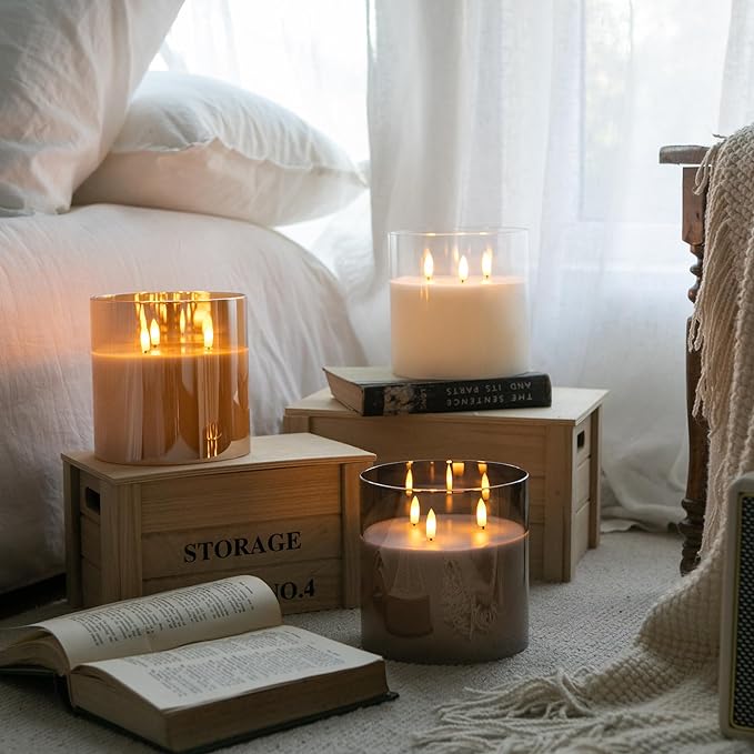 Magic Clear Glass Flameless LED Pillar Candle