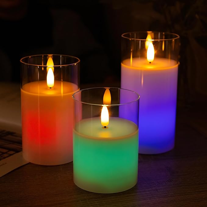 Magic Clear Glass Flameless LED Pillar Candle