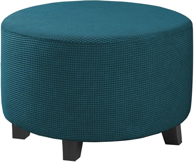 Round Slipcovers Jacquard Ottoman Cover