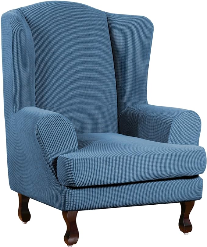 Jacquard Wing Chair Cover Seat Slipcover