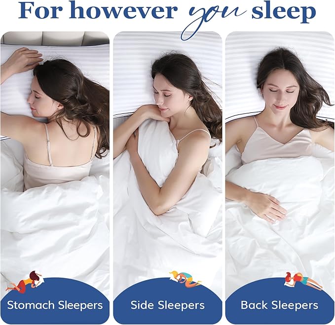 Cooling Luxury Stripe Premium Bed Sleeping Pillows