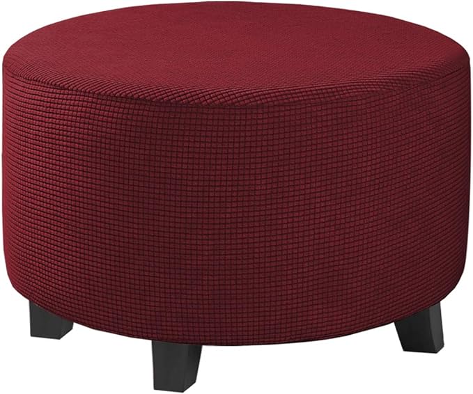 Round Slipcovers Jacquard Ottoman Cover